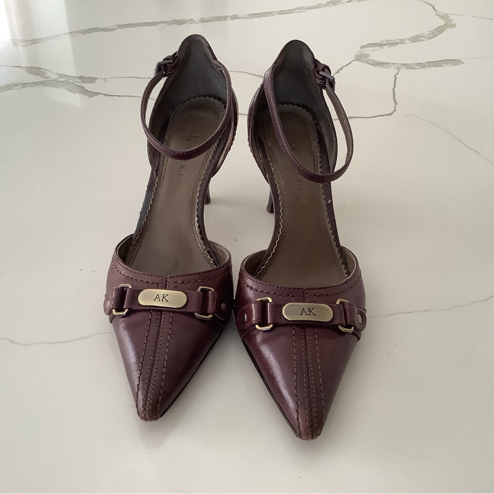 Anne Klein Brown Ankle Strap Heels